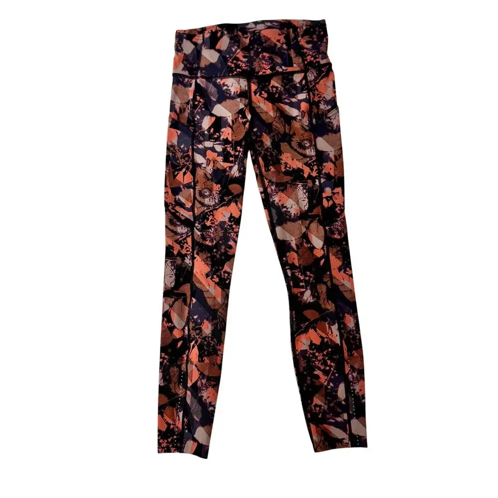 Lululemon Fast & Free 7/8 Tight II Nulux High Rise Printed Running Legging Sz 6 - Picture 3 of 13